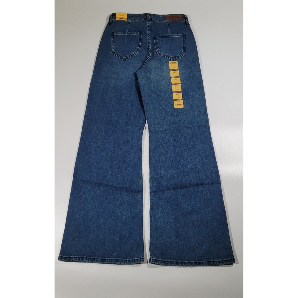 Rock & Roll Denim Womens High Rise Flare Wide Leg Jeans Medium Wash 28x32 NEW